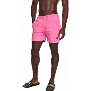 Barevné pánské plavky šortky s kontrastní šňůrkou Urban Classics Barva: růžová neonová, Velikost: 3XL