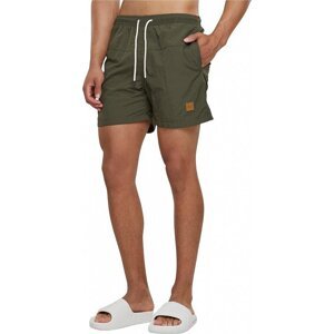 Barevné pánské plavky šortky s kontrastní šňůrkou Urban Classics Barva: zelená olivová - zelená olivová, Velikost: XL