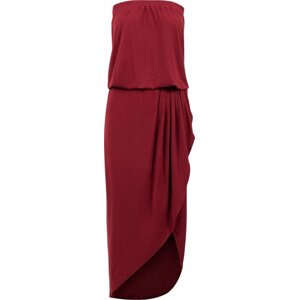 Pohodlné plážové šaty Urban Classics z viskozy Barva: Červená vínová, Velikost: 4XL