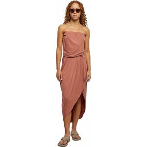 Pohodlné plážové šaty Urban Classics z viskozy Barva: Terracotta, Velikost: XL