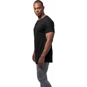 Prodloužené bavlněné triko Urban Classics s ohrnutými rukávy Barva: Černá, Velikost: L