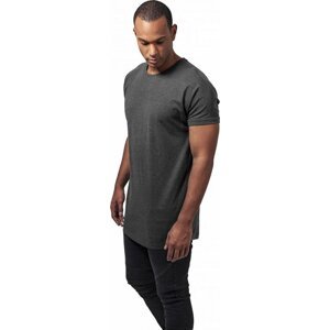 Prodloužené bavlněné triko Urban Classics s ohrnutými rukávy Barva: šedá uhlová, Velikost: L