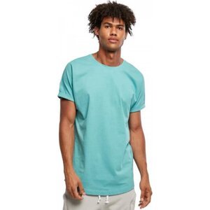 Prodloužené bavlněné triko Urban Classics s ohrnutými rukávy Barva: glass, Velikost: 4XL