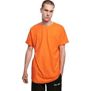 Prodloužené bavlněné triko Urban Classics s ohrnutými rukávy Barva: mandarin, Velikost: 3XL