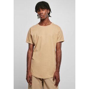 Prodloužené bavlněné triko Urban Classics s ohrnutými rukávy Barva: unionbeige, Velikost: XL