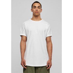 Prodloužené bavlněné triko Urban Classics s ohrnutými rukávy Barva: Bílá, Velikost: 4XL