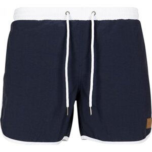 Dvoubarevné retro šortky na plavání Urban Classics Barva: modrá námořní - bílá, Velikost: 3XL