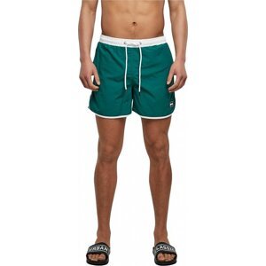 Dvoubarevné retro šortky na plavání Urban Classics Barva: bílá - zelená tmavá, Velikost: 3XL