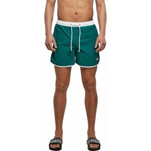 Dvoubarevné retro šortky na plavání Urban Classics Barva: bílá - zelená tmavá, Velikost: L