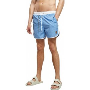 Dvoubarevné retro šortky na plavání Urban Classics Barva: bílá - modrá azurová, Velikost: 5XL