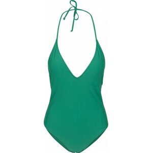 Jednodílné plavky s hlubokým výstřihem Urban Classics Barva: Zelená, Velikost: S