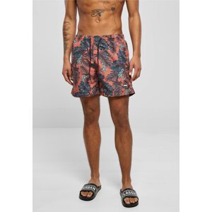 Pánské šortky na plavání se vzorem Urban Classics (22 variant) Barva: dark tropical aop, Velikost: 4XL