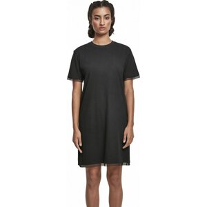Lehké mini šaty Urban Classics krajkou lemované 140 g/m Barva: Černá, Velikost: L