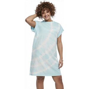 Pastelově batikované letní šaty Urban Classics ke kolenům 180 g/m Barva: modrá pastelová, Velikost: 3XL