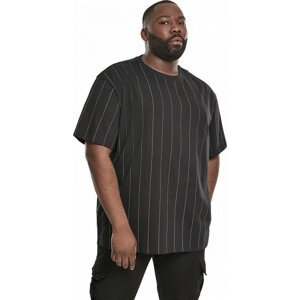 Jemně proužkované oversize tričko Urban Classics Barva: Černá, Velikost: 4XL