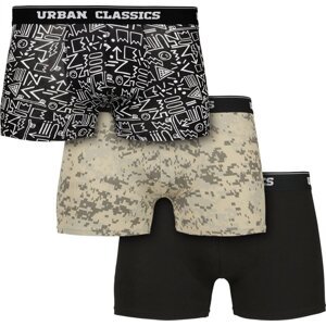 Boxerky Urban Classics s elastanem, 3 ks v balení Barva: 3 kombinace, Velikost: M