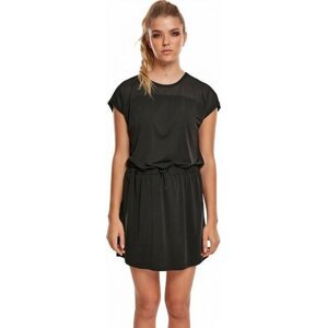 Pohodlné letní šaty Urban Classics v pase stažené elastickou šňůrkou Barva: Černá, Velikost: L