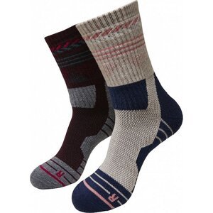 Urban Classics Kompresní funkční ponožky se vzorem, 2 balení Barva: modrá - šedá, Velikost: 35-38