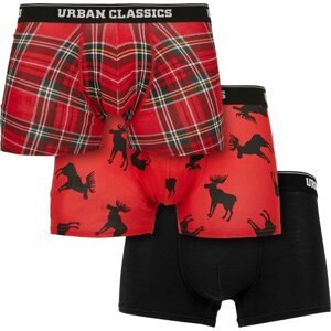 Pánské spodní prádlo boxerky Urban Classics, 3 balení Barva: kárované - vzor - černé, Velikost: L