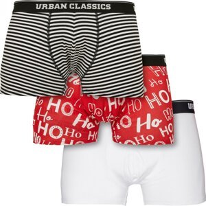 Pánské spodní prádlo boxerky Urban Classics, 3 balení Barva: vzor + proužky + bílá, Velikost: L