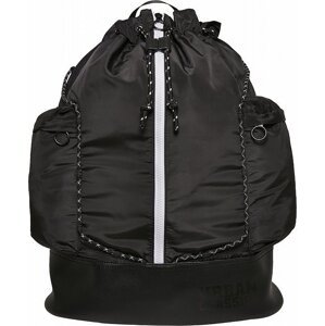 Extra lehký batoh Urban Classics s vyztuženým dnem a praktickými detaily Barva: black/white, Velikost: jedna velikost