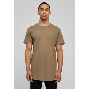 Prodloužené mírně zaoblené pánské triko Urban Classics 100% bavlna Barva: vojenská zelená, Velikost: XXL