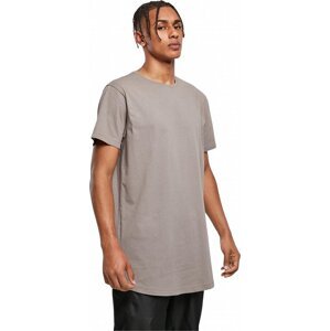 Prodloužené mírně zaoblené pánské triko Urban Classics 100% bavlna Barva: šedá světlá, Velikost: L