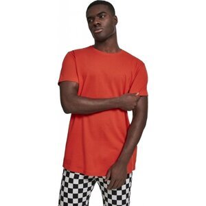 Prodloužené mírně zaoblené pánské triko Urban Classics 100% bavlna Barva: Oranžová, Velikost: M