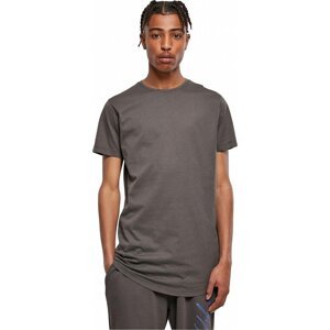 Prodloužené mírně zaoblené pánské triko Urban Classics 100% bavlna Barva: šedá tmavá, Velikost: L