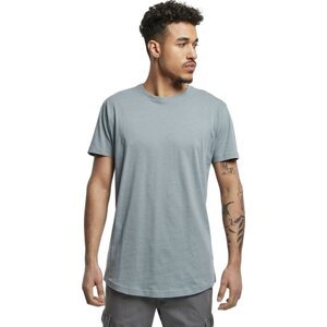 Prodloužené mírně zaoblené pánské triko Urban Classics 100% bavlna Barva: modrošedá, Velikost: 3XL