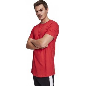 Prodloužené mírně zaoblené pánské triko Urban Classics 100% bavlna Barva: Červená, Velikost: M