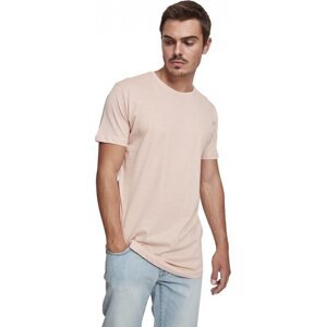 Prodloužené mírně zaoblené pánské triko Urban Classics 100% bavlna Barva: růžová světlá, Velikost: XXL