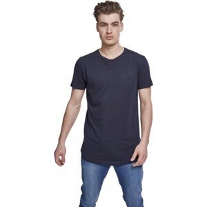 Prodloužené mírně zaoblené pánské triko Urban Classics 100% bavlna Barva: modrá námořní, Velikost: XXL