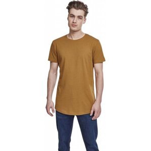Prodloužené mírně zaoblené pánské triko Urban Classics 100% bavlna Barva: hnědá ořechová, Velikost: XXL