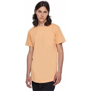 Prodloužené mírně zaoblené pánské triko Urban Classics 100% bavlna Barva: oranžová meruňková, Velikost: L