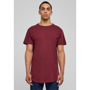Prodloužené mírně zaoblené pánské triko Urban Classics 100% bavlna Barva: červená temná, Velikost: XXL