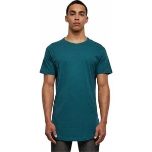 Prodloužené mírně zaoblené pánské triko Urban Classics 100% bavlna Barva: modrá petrolejová, Velikost: L