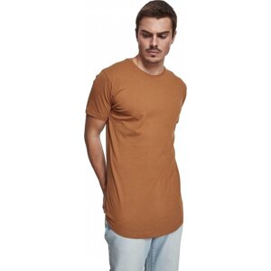 Prodloužené mírně zaoblené pánské triko Urban Classics 100% bavlna Barva: karamelová, Velikost: XXL