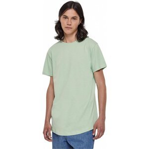 Prodloužené mírně zaoblené pánské triko Urban Classics 100% bavlna Barva: zelená světlá vintage, Velikost: 3XL
