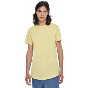 Prodloužené mírně zaoblené pánské triko Urban Classics 100% bavlna Barva: žlutá světlá vintage, Velikost: L
