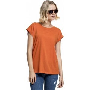 Dámské volné tričko Urban Classics s ohrnutými rukávky 100% bavlna Barva: Oranžová, Velikost: 3XL