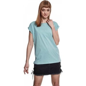 Dámské volné tričko Urban Classics s ohrnutými rukávky 100% bavlna Barva: Modrá jemná, Velikost: 5XL