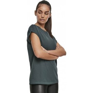 Dámské volné tričko Urban Classics s ohrnutými rukávky 100% bavlna Barva: Zelená lahvová, Velikost: XS
