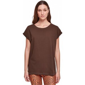 Dámské volné tričko Urban Classics s ohrnutými rukávky 100% bavlna Barva: Hnědá, Velikost: 5XL