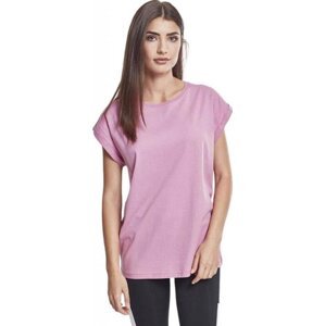 Dámské volné tričko Urban Classics s ohrnutými rukávky 100% bavlna Barva: Světle růžová, Velikost: M