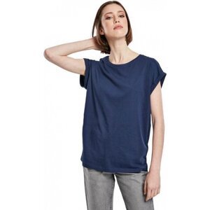 Dámské volné tričko Urban Classics s ohrnutými rukávky 100% bavlna Barva: tmavá modrá, Velikost: 3XL