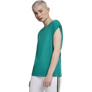 Dámské volné tričko Urban Classics s ohrnutými rukávky 100% bavlna Barva: Zelená, Velikost: 4XL