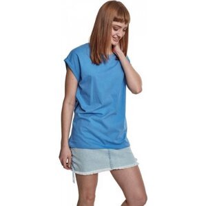 Dámské volné tričko Urban Classics s ohrnutými rukávky 100% bavlna Barva: modrá lagunová, Velikost: 3XL