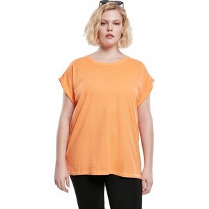 Dámské volné tričko Urban Classics s ohrnutými rukávky 100% bavlna Barva: papaya, Velikost: 3XL