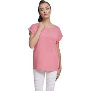 Dámské volné tričko Urban Classics s ohrnutými rukávky 100% bavlna Barva: růžová grapefruit, Velikost: 3XL